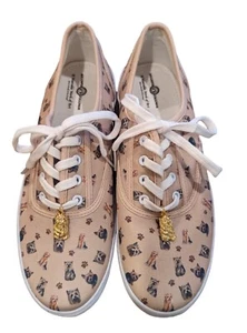 Bradford Exchange ""I Love Yorkies"" Hunde hellbraun Canvas Turnschuhe Schuhe Größe 9 NEU - Bild 1 von 5