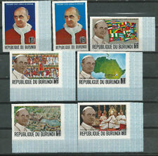 BURUNDI Scott# B38/44 ** MNH Set Visita di Papa Paolo VI Imperforato