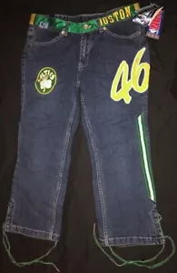 Boston Celtics Jeans Größe 7 Damen Frauen bestickte Logos Sport sexy NBA - Bild 1 von 2