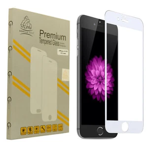 Full Edge Screen Protector Tempered Glass for iPhone 6S Plus White Twin Pack - Picture 1 of 9