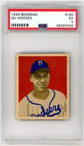 1949 Bowman GIL HODGES ROOKIE Brooklyn Dodgers #100 PSA 5 EX Condition!