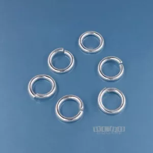 6 conectores de anillo de salto abierto de alta resistencia de plata de ley de 8 mm x 1,3 mm / 16 Ga 33437 - Imagen 1 de 2