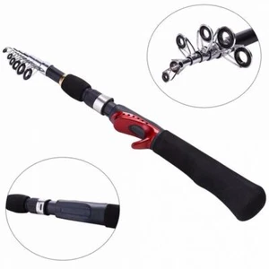 Casting Fishing Rod Carbon Ultralight Travel Lure Rod 1.6M Sea Rock Telescopic - Picture 1 of 9