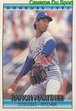 30 OF 36 RAMON MARTINEZ DODGERS DONRUSS CRACKER JACK BASEBALL CARD 1992
