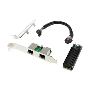Two Port PCIE M+B Key Networking Adapter Card With 2xRJ45 2.5Gbps For Desktop - Picture 1 of 8