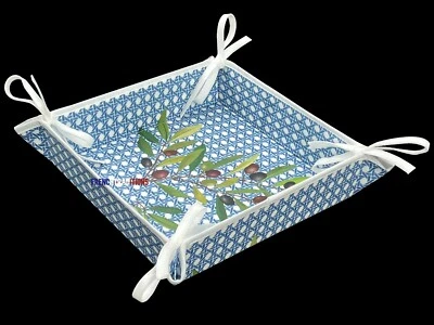 Cesta de pan francesa provenzal aceitunas con patrón de ratán de caña tejida - Hecha en Francia Foto 1 de 3