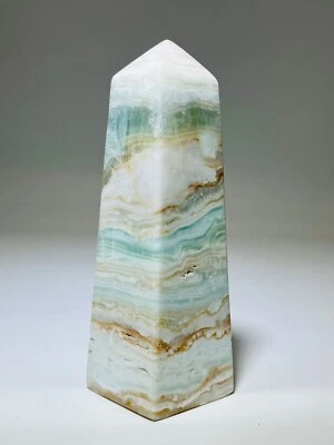 Calcit Caribbean Calcite Tower Oberlisk 115x35x35mm Pyramide Heilstein Edelstein - Bild 1 von 2