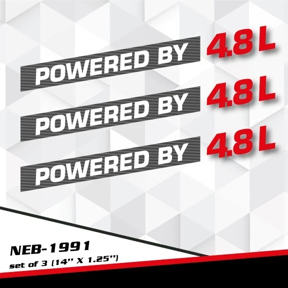 POWERED BY 4.8L Decal Stickers for Silverado tahoe Yukon Cayenne BMW NEB-1991 — 第 1/2 张图片