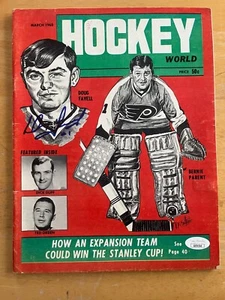 DOUG FAVELL AUTOGRAPH HOCKEY WORLD MAGAZINE MAR 1968 JSA COA AUTO - Picture 1 of 1