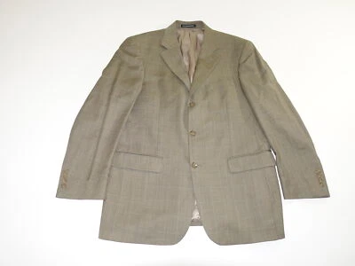 Andrew Fezza Men's Sport Coat Size 40 Regular Brown Plaid 40R 100% Wool Jacket R - Image 1 of 4