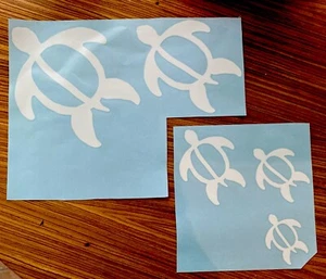 Vintage Lot Of 5 Decals Petroglyph Hawaiian Honu Turtles White Vinyl Sticker - Bild 1 von 8