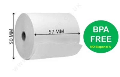 LIMACON 100 ROLLS 57 x 50mm THERMAL PAPER CARD MACHINE PDQ TILL CASH REGISTER RECEIPT