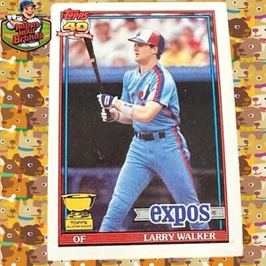 Topps 1991 Card # 339 Larry Walker 1990 Al Star Rookie Trophy Card Mint Expos - Picture 1 of 2