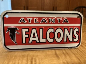 Atlanta Falcons Logo NFL Metal Embossed Bicycle Mini License Plate 3" x 6" - Picture 1 of 3