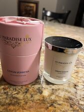 Luxury 100% soy scented candle. Lu Paradise Lux Lemon Verbena Soy Candle. Wow