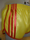 Retro Nylon Satin Sprinter Shorts S To 4Xl, Yellow - Red