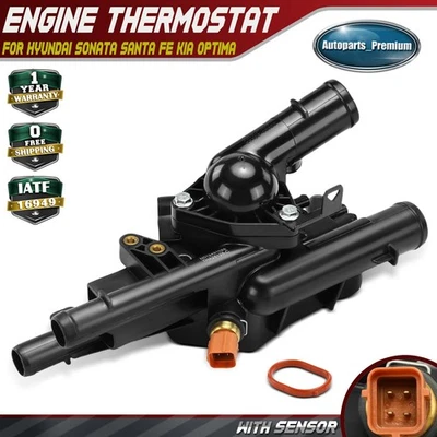 Carcasa termostato refrigerante motor con sensor para Hyundai Sonata Kia Optima 2.4L Foto 1 de 4