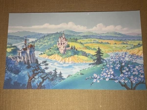 The Smurfs animation cel 80's art MAIN TITLE background Vintage Copy Cartoons P - Picture 1 of 3