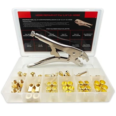 PIDNSROZO PK-26 1/4" I.D. Torch Hose Repair Kit, Air Hose Repair Kit for Torch Hose/Oxygen