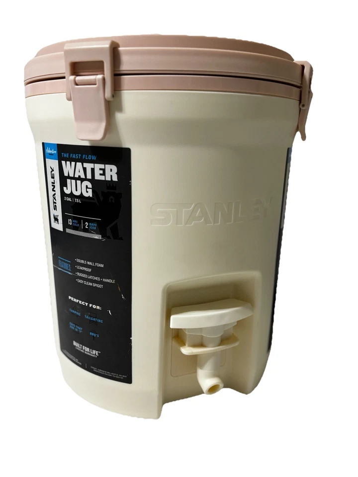 Stanley Adventure 2 Gal Water Jug 10-01938-075 Pink White Fast Flow Spigot Nice! - Image 1 of 4