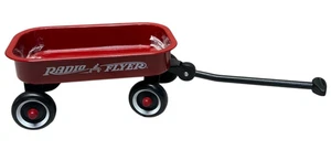 Vintage Miniature Radio Flyer Wagon Toy Radioshack Red Metal Small Mini Size - Picture 1 of 8
