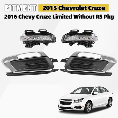 For 2015 2016 Chevy Cruze LED DRL Driving Light Fog Light Cover Bezel Left Right Foto 1 de 4