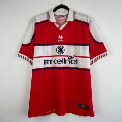 Middlesbrought 2000/2001 Vintage Home Soccer Jersey Errea Shirt Rare Size XXL - Image 1 of 4
