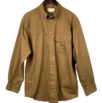 Camisa Beretta Para Hombre Grande Marrón Otter Creek Granja Tiro Exterior Caza Algodón Foto 1 de 4