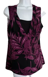Dana Bushman Top Purple/black Sleeveless V Neck Sz M NO TAGS casual - Picture 1 of 8