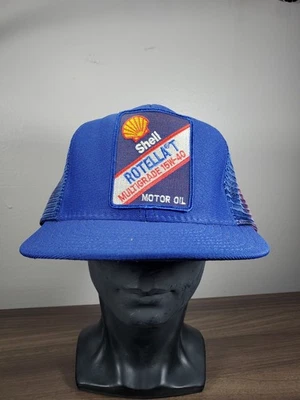 Parche de espuma vintage Shell Rotella T Motor Oil 15W-40 azul Snapback Trucker Hat Foto 1 de 4