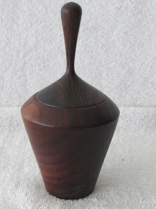 Genuine 6" Cocobolo Bocate Turned Wood Trinket Jar with Lid Signed 2005 - Picture 1 of 4