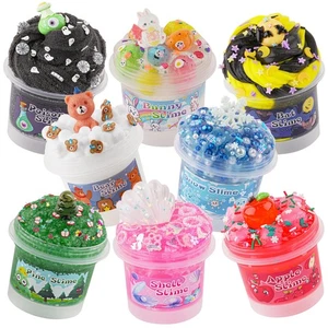 8 x 100ml Texture Slimes Kit per Bambini, Confezione Varietà Slime Diverse Texture, - Foto 1 di 5
