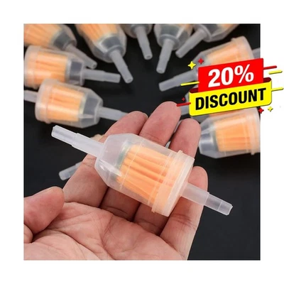 10 X Universal Petrol Inline Fuel Filter LARGE Car Part Fit 6 Mm And 8 Mm Pipes - Image 1 of 4
