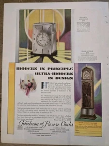 Relojes modernos Telechron Modernique And Revere 1929 color anuncio vintage - Imagen 1 de 1