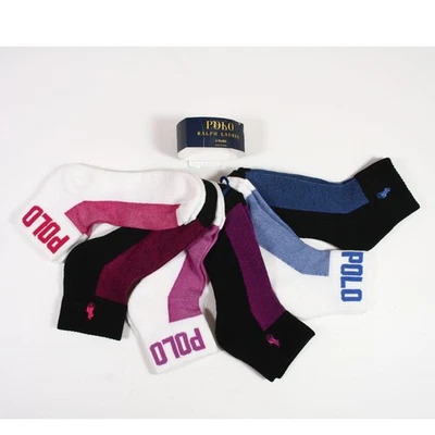 Polo Ralph Lauren Mujer 6 Pares Cuarto Calcetines Zapato Talla 4-10.5 Foto 1 de 2
