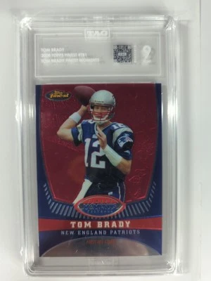 2008 Topps Finest Tom Brady Finest Moments Tom Brady #TB1 #/629 Patriots SP TAG - Image 1 of 2
