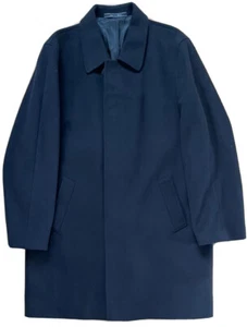 EU 52 / US 42R DKNY Wool Cashmere long Dark navy blue coat Made in Italy - Picture 1 of 8