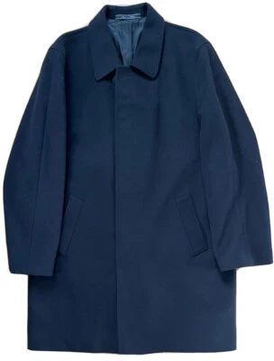 EU 52 / US 42R DKNY Wool Cashmere long Dark navy blue coat Made in Italy - Image 1 of 4