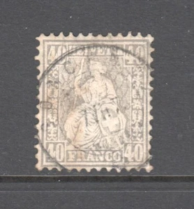 Switzerland ~ 1867 Sitting Helvetia - white paper, Sc# 58 Used (A493) - Picture 1 of 2