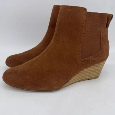 Lands End Suede Ankle Boots Womens 7.5 B Brown Winter leather NEW - Image 1 of 4