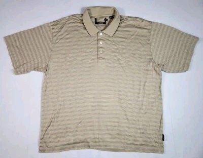 Donald J Trump Polo Shirt Short Sleeve Button Up Mens Size XL Striped - Image 1 of 4