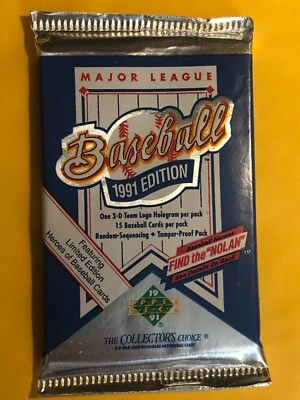 1991 Upper Deck Baseball pack unopened factory sealed! Find the Nolan! MJ SP?! - Image 1 of 2