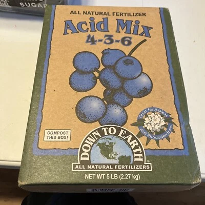 Fertilizante Down to Earth mezcla de ácido natural 4-3-6, 5 lb Foto 1 de 2