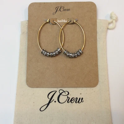 Pendientes de aro de cristal con bolsa J.Crew nuevos con etiquetas Foto 1 de 4