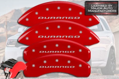Juego de 4 cubiertas de pinza de disco de freno MGP rojas delanteras + traseras Dodge "Durango" 2011-2025 Foto 1 de 4
