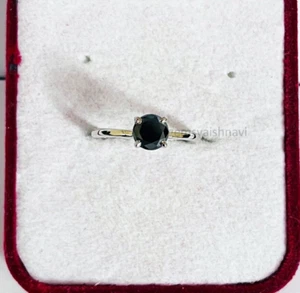 1CT Diamante Negro Anillo Calidad AAA Certificado! Aniversario Regalo,Birthday - Imagen 1 de 6