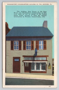 Washington's Headquarters Building in 1794 Bedford Pennsylvania 1948 Postcard - Picture 1 of 2