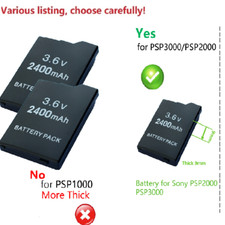 New 2400mAh Rechargeable Battery Pack For Sony PSP SLIM 2000 PSP 3000 PSP-110S