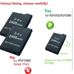 New 2400mAh Rechargeable Battery Pack For Sony PSP SLIM 2000 PSP 3000 PSP-110S - Picture 1 of 19