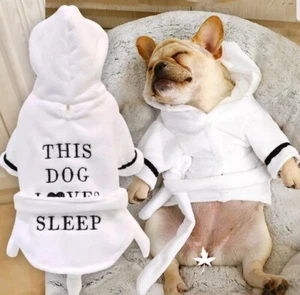 Warm Fleece Hundepyjama Hundemantel Kl. Hunde Kapuzenpullover Wintermantel Gr S - Bild 1 von 4